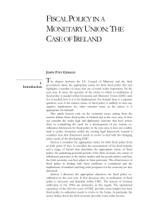 fiscal policy in a monetary union: the case of ireland