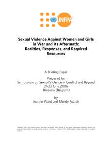 Sexual Violence Against Women and Girls in War and Its Aftermath