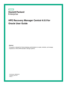 HPE Recovery Manager Central 4.0.0 for Oracle User