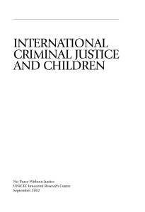 International Criminal Justice and Children