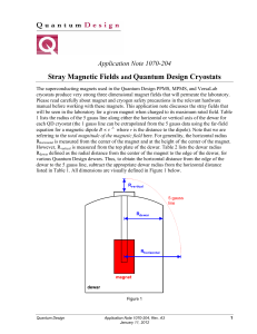 Stray Magnetic Fields and Quantum Design Cryostats