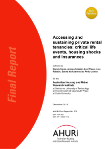 Accessing and sustaining private rental tenancies: critical life events