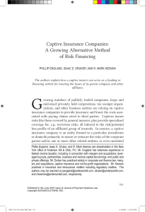 Captive Insurance Companies: a Growing alternative