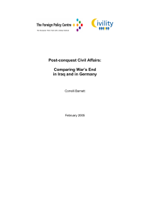 Post-Conquest Civil Affairs: Comparing War`s End in Iraq and in