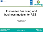 Innovative Financing and Business Models for Renewable