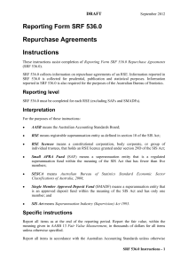 Reporting Form SRF 536.0 Repurchase Agreements Instructions