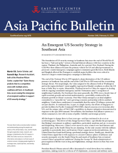 An Emergent US Security Strategy in Southeast - East