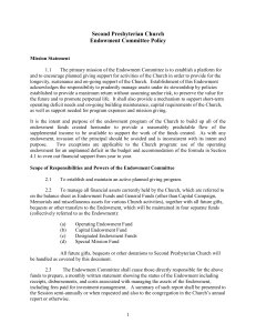 Operating Endowment Fund - Second Presbyterian Church