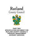 PART TWO SPECIFICATION DOCUMENT FOR RUTLAND