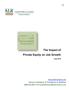The Impact of Private Equity on Job Growth