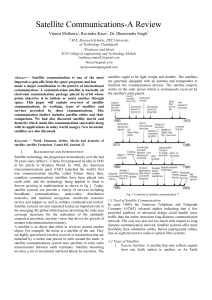 Satellite Communications-A Review Vimmi Malhotra1, Ravinder