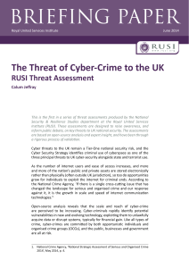 The Cyber-Crime Threat to the UK - Royal United Services Institute