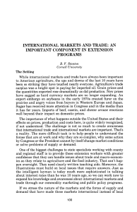 international markets and trade: an important