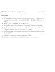 STAT 473. Practice Problems for Exam 2 Spring 2015 Description