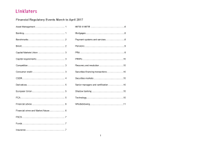 Financial Regulatory Events March to April 2017