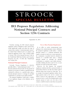 IRS Proposes Regulations Addressing Notional Principal Contracts