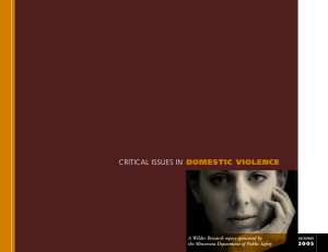 DOMESTIC VIOLENCE CRITICAL ISSUES IN