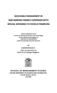 Receivable management in non banking finance companies with