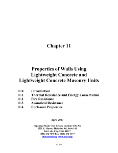 Properties of Walls Using Structural Lightweight Concrete