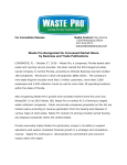 Waste Pro Recognized for Increased Market Share by Business and
