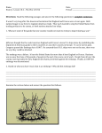 Name: Date: History: Lesson 10.4 – The War of 1812 Period