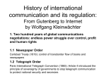History of international communication and its regulation:
