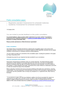 Public consultation paper - Podiatry Board of Australia