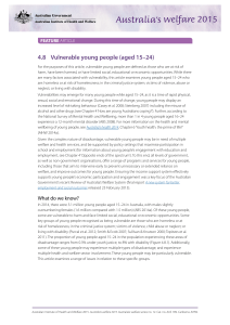Chapter 4.8 Vulnerable young people (aged 15–24)