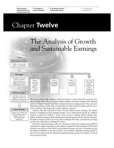 Chapter Twelve The Analysis of Growth and Sustainable Earnings