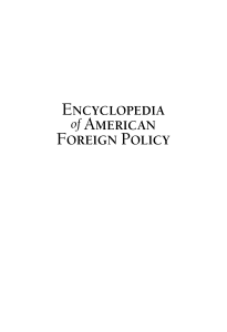 ENCYCLOPEDIA of AMERICAN FOREIGN POLICY