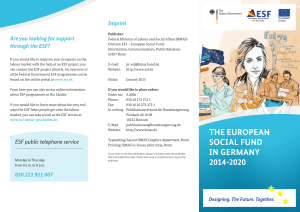 The European Social Fund in Germany 2014-2020