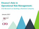 Finance`s Role in Operational Risk Management