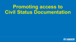 Promoting access to Civil Status Documentation BIRTH