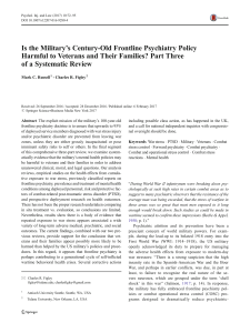 Is the Military`s Century-Old Frontline Psychiatry Policy Harmful to