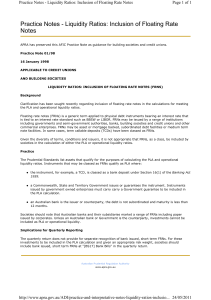 Liquidity Ratios: Inclusion of Floating Rate Notes