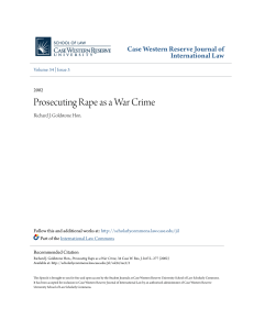Prosecuting Rape as a War Crime