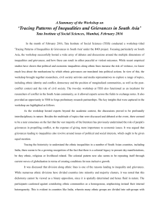 `Tracing Patterns of Inequalities and Grievances in South Asia`