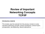 Review of Important Networking Concepts TCP/IP Introductory
