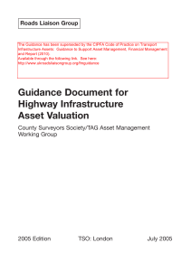 Guidance Document for Highway Infrastructure Asset Valuation