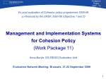 Management and Implementation Systems for Cohesion Policy