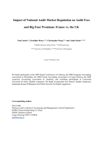 Impact of National Audit Market Regulation on Audit Fees and Big