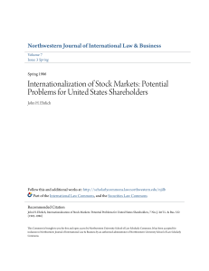 Internationalization of Stock Markets: Potential Problems for United