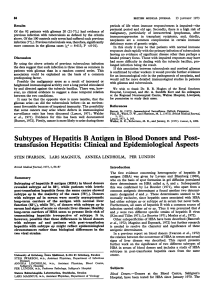 Subtypes of Hepatitis B Antigen in Blood Donors and Post