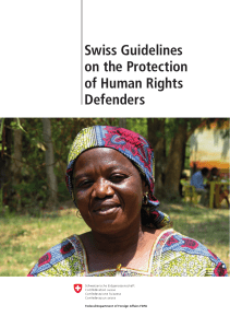 Swiss Guidelines on the Protection of Human Rights Defenders