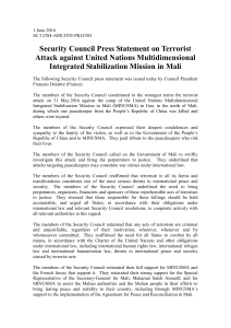 Security Council Press Statement on Terrorist Attack against United