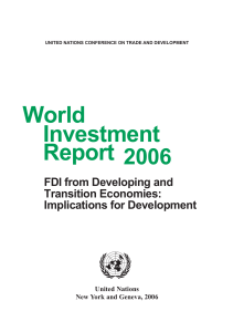 World Investment Report 2006. FDI from Developing and Transition