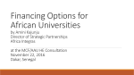 Financing Options for African universities by Amini