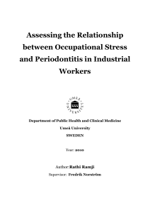 Assessing the Relationship between Occupational Stress and