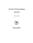 The Fate of Western Hungary 1918-1921