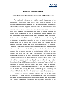 Microcredit: Conceptual Aspects Asymmetry of Information